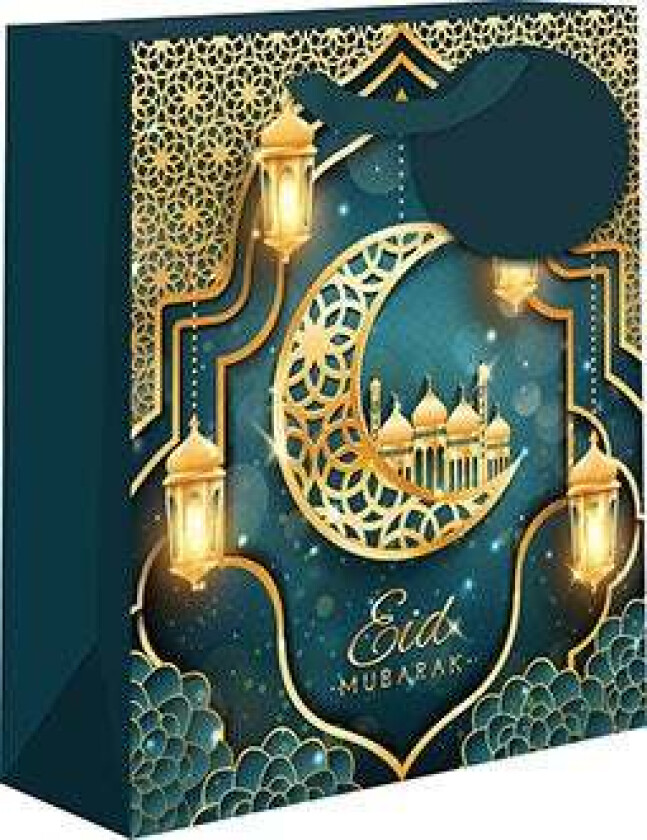 Gavepose Eid Mubarak Måne grønn M