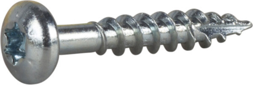 Treskrue essdrive panhode torx stål ø: 4mm l: 25mm blankforsinket ant: 20stk