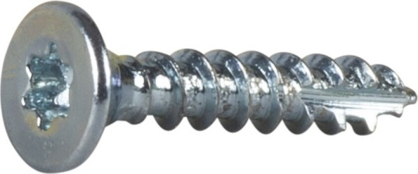 Treskrue helgjenget senkehode torx stål ø: 3mm l: 12mm blankforsinket ant: 200stk