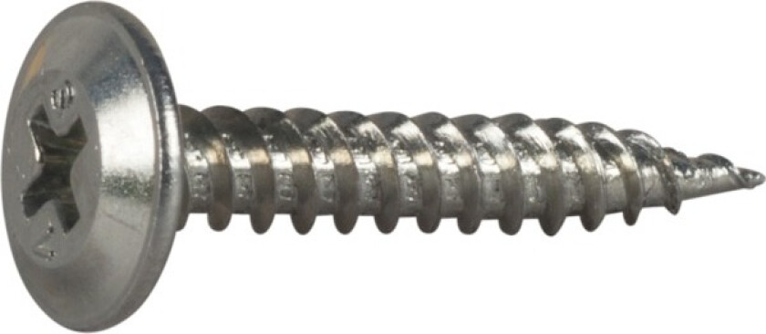 Montasjeskrue flatt hode philips ph stål ø: 4.2mm l: 25mm blankforsinket ant: 250stk