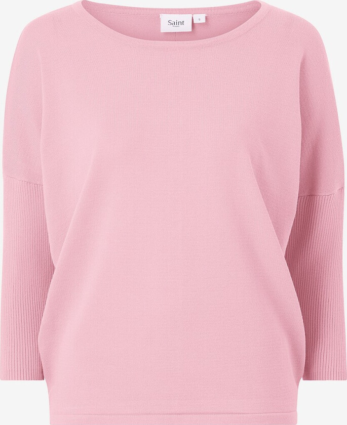 Genser med ribbet erme - Rosa
