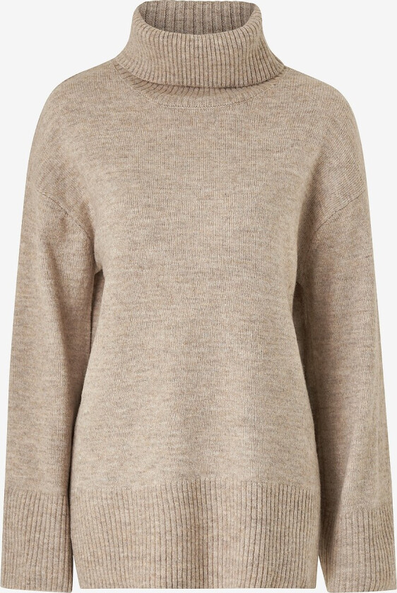 Genser Roll-neck Knitted Sweater - Beige