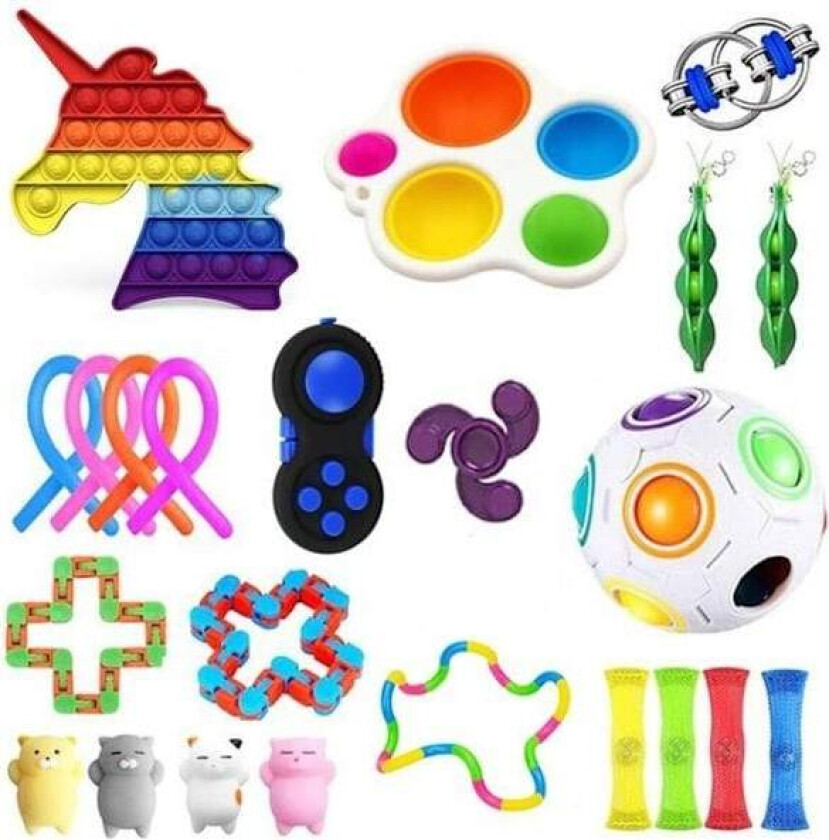 REMAKE fidget leker pop it stressballer fidget leker pakke/sett 23 stk