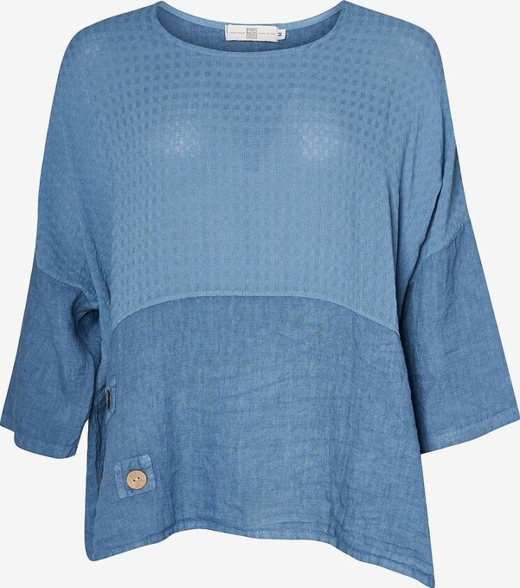 Topp i lin pnLauren Blouse - Blå