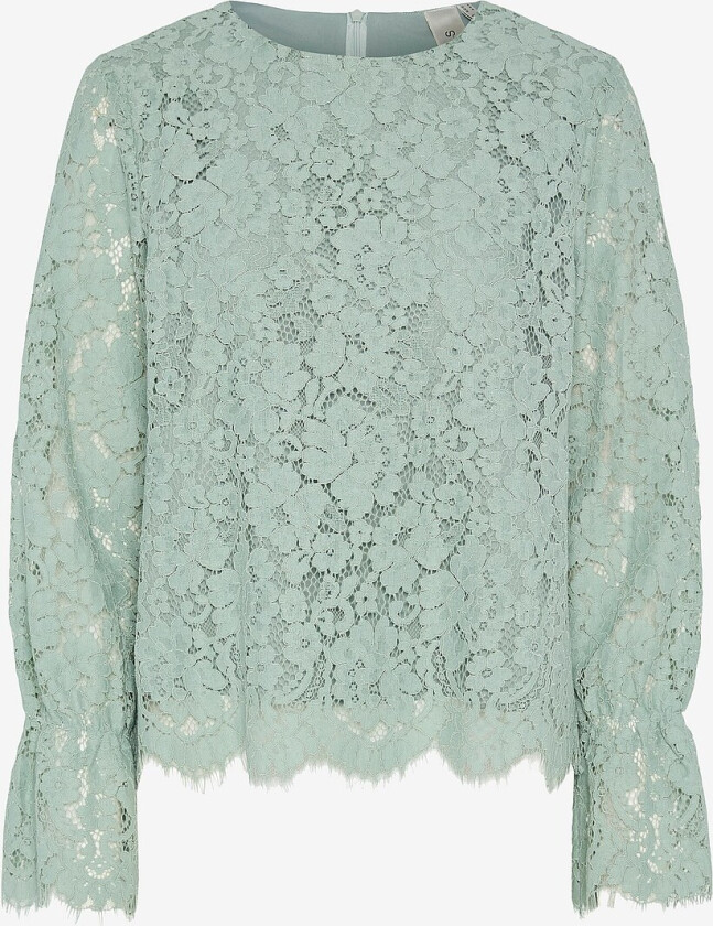 Blondetopp yasPerla LS Lace Top S. - Grønn