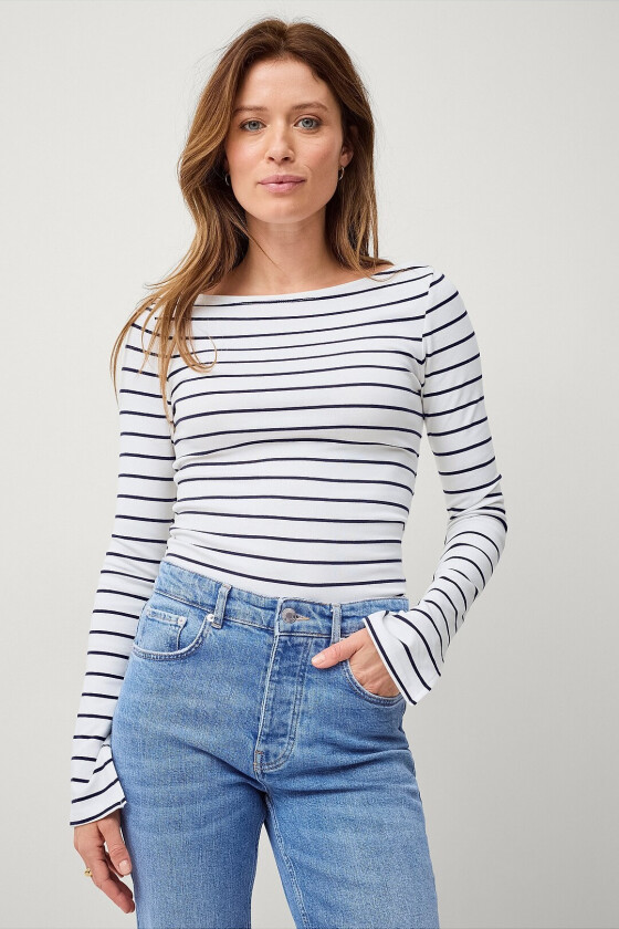 Topp Soft Boatneck - Blå