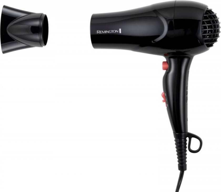 D2000 hårføner - 1900W, 2 varme- og blåseinnstillinger - svart