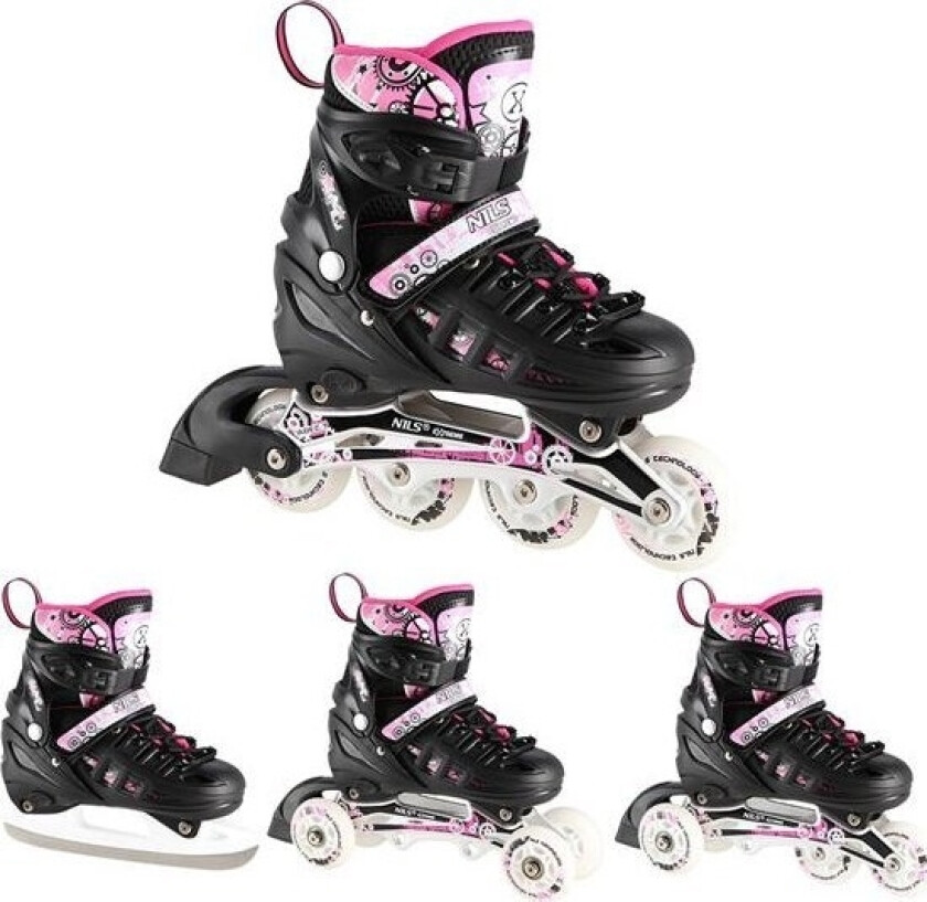 Nils Extreme Nh10905 Justerbare Rulleskøyter, Rosa, Størrelse 35-38
