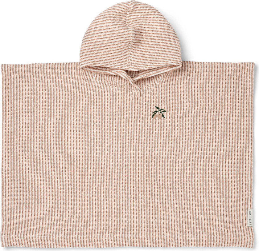 Paco Badeponcho Stripe, Tuscany Rose/ Creme de la Creme, 1-2 år - Badehåndklær & Hettehåndklær - Bomull