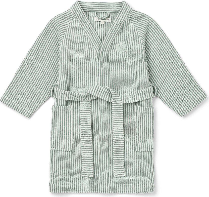 Bertha Badekåpe Stripe, Peppermint/Creme de la Creme, 1-2 år - Badetøy - Bomull