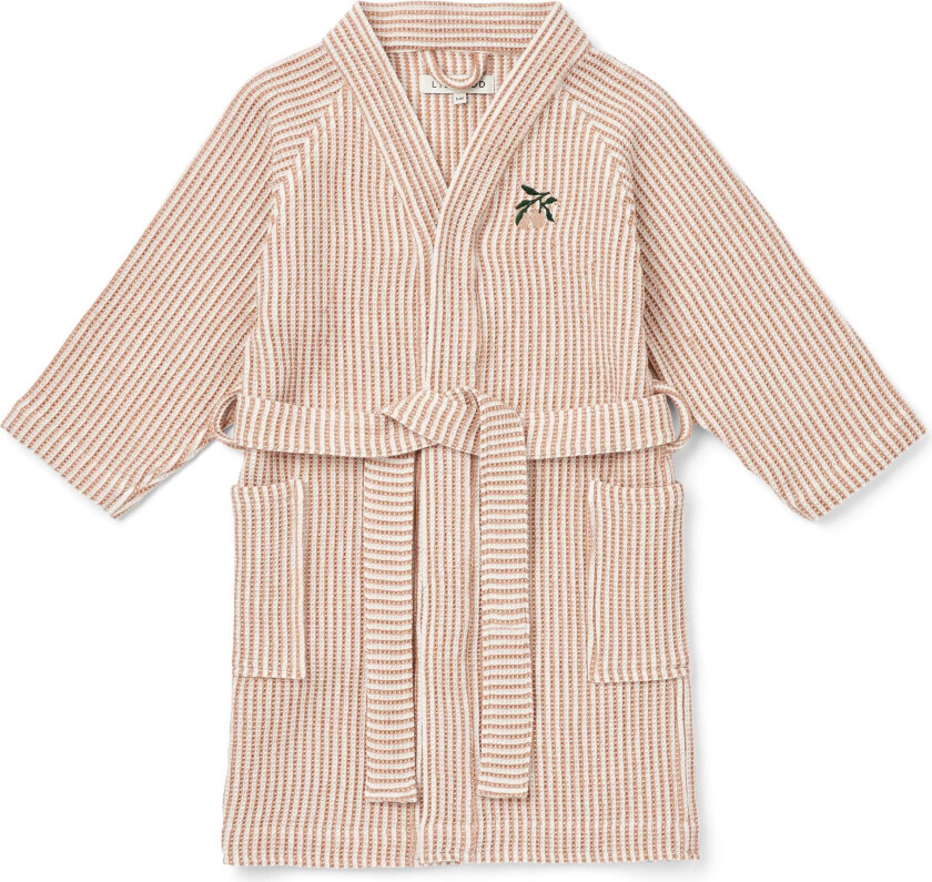 Bertha Badekåpe Stripe, Tuscany Rose/Creme de la Creme, 7-8 år - Badetøy - Bomull