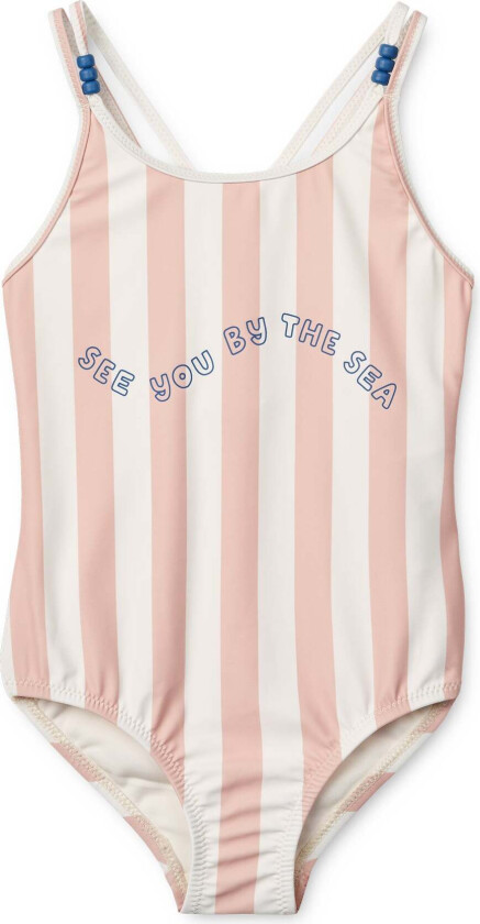 Suna Badedrakt, Stripe Sorbet Rose/Creme De La Creme - Badetøy - Polyester,Elastan