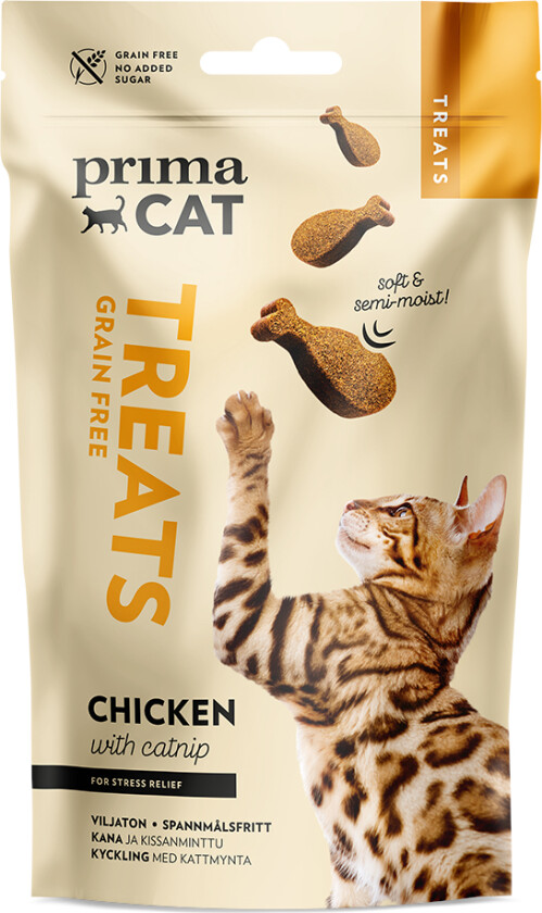 PrimaCat Softy Godbiter med kylling Kattmynte - 50 g