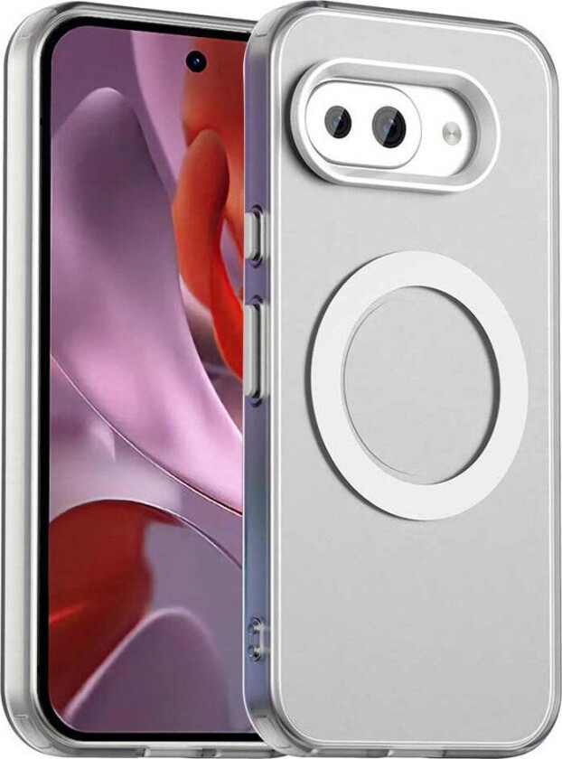 Google Pixel 9a Hybrid Plast Deksel - MagSafe Kompatibel - Gjennomsiktig / Hvit