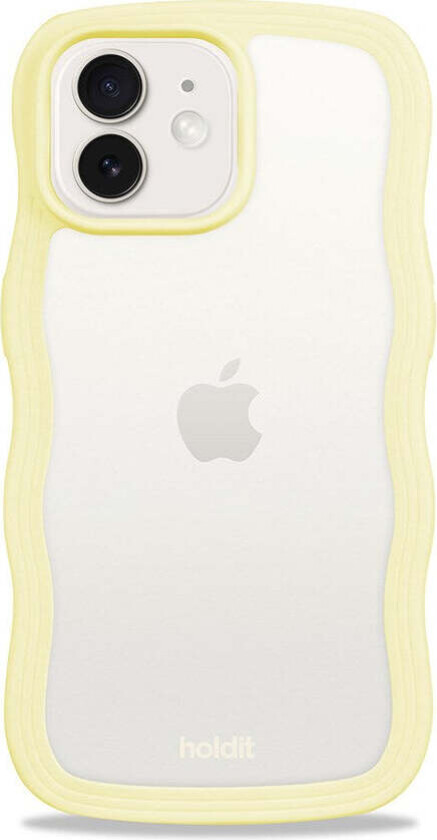 iPhone 12 / 12 Pro Wavy Deksel - Gul/Transparent