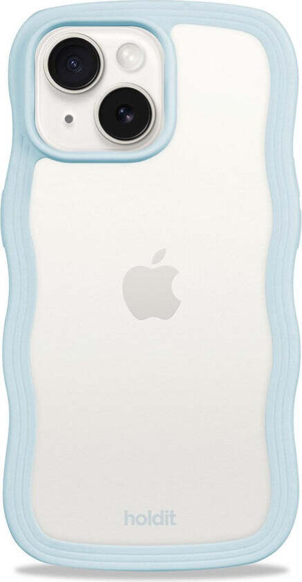 iPhone 15 / 14 / 13 Wavy Deksel - Blå/Transparent