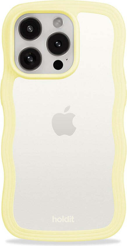 iPhone 15 Pro Max Wavy Deksel - Gul/Transparent