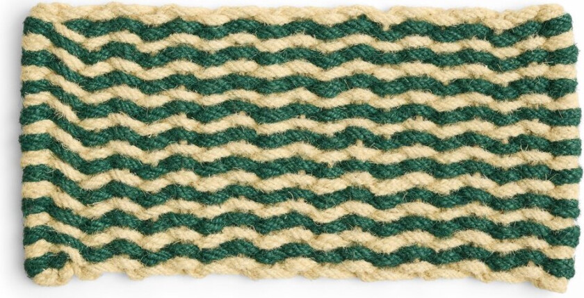 Coco Stripe Wave dørmatte Dark green-white