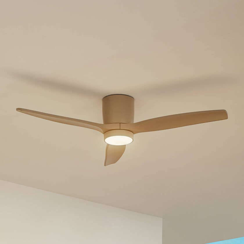 Lucande LED-takvifte Sorin, beige, DC, stillegående