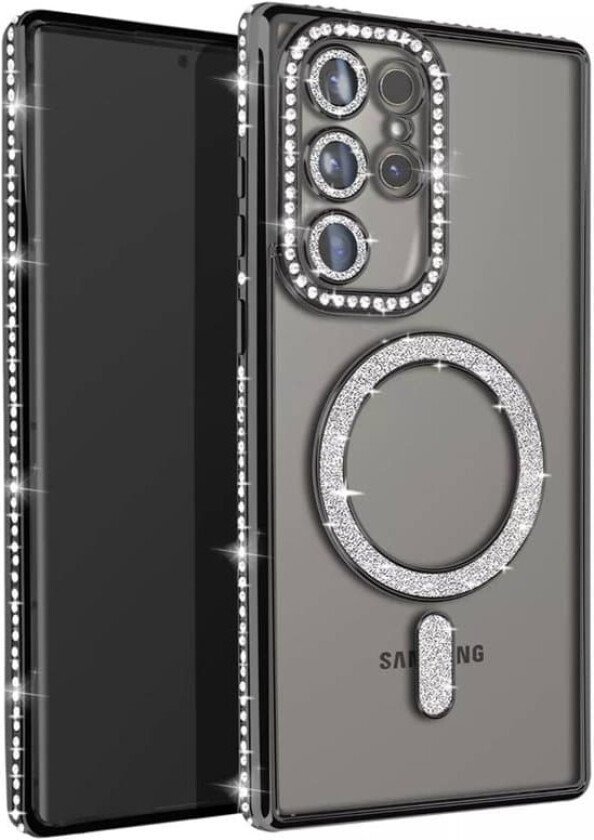 Diamond bling MagSafe deksel Samsung Galaxy S25 Ultra - Svart