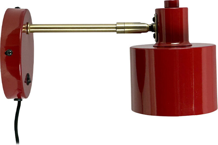 Ocean Vegglampe Mørk Rød/Messing