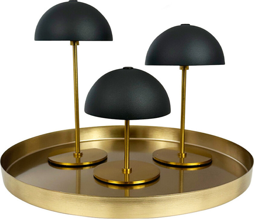 Along Portable Bordlampe 3 pcs. Mini m/Brett Svart/Messing