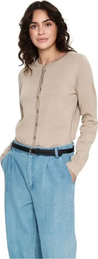 Dame, Strikkevarer, Beige, L