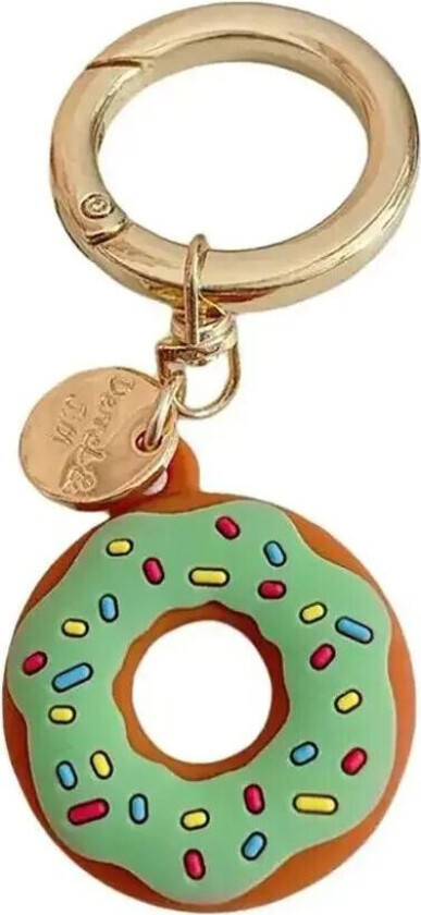 AirTag Silikonetui med Rund Karabinkrok - Donut - Grønn