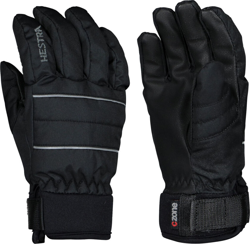 Czone 5 Fingre, Skihansker junior BLACK/BLACK