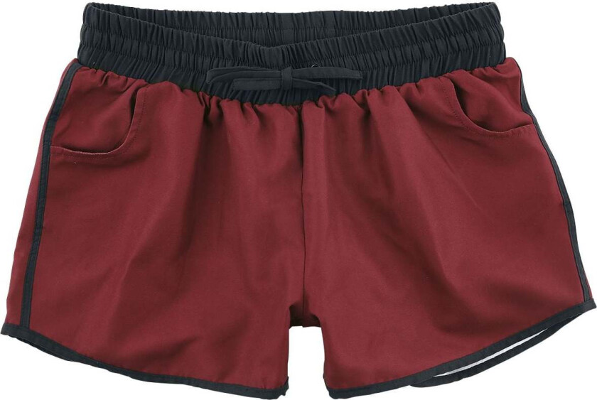 Rockabilly Badeshorts - Red Lovers Boardshorts - XS til XL - Damer - rød-svart