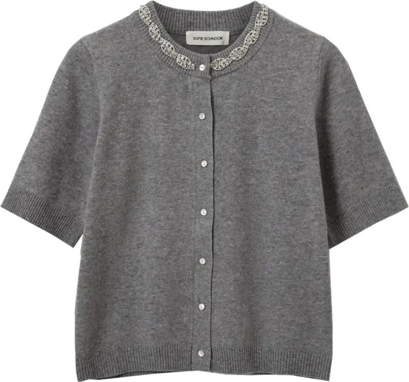 Dame, Strikkevarer, Grå, XS