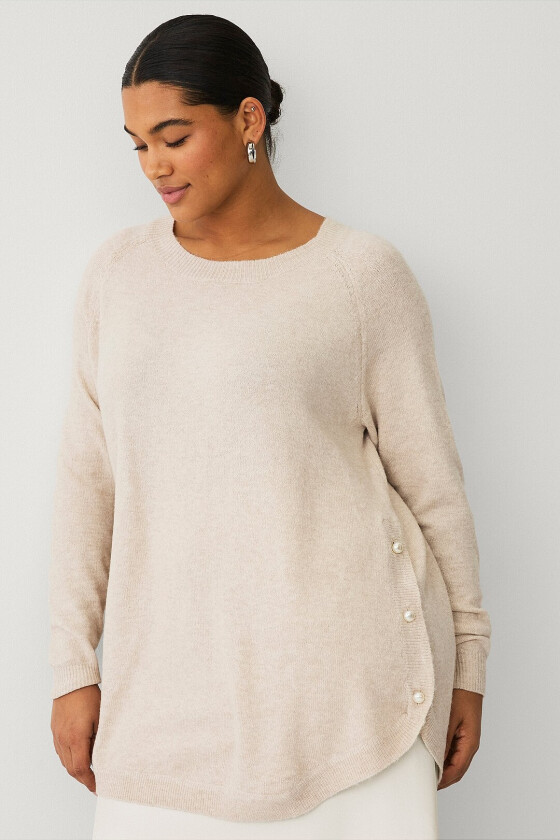 Genser mSunny L/S Button Pullover - Beige