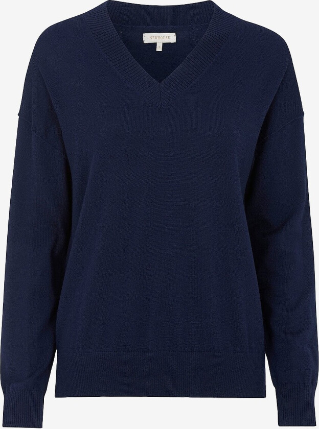 V-hals i merinoull Lara - Blå