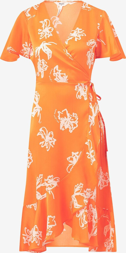 Omslagskjole objIssy Papaya S/S Midi Wrap Dress - Orange