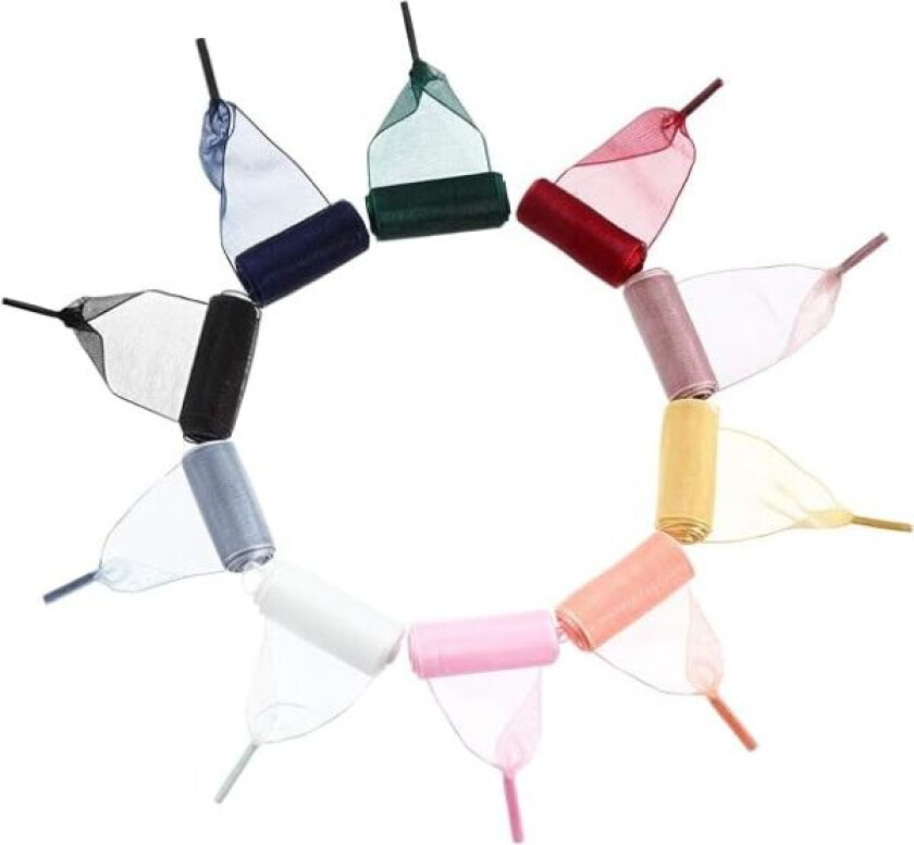 10 Par Satin Skolisser Organza Myke Uformelle Flat Bånd Skolisser