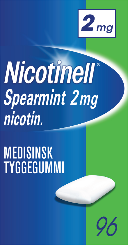 Spearmint Tyggegummi 2mg, 96 stk.
