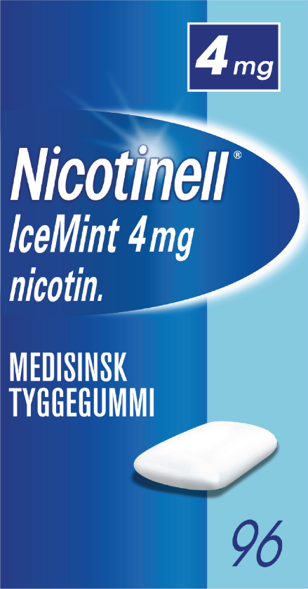 Tyggegummi 4mg icemint, 96 stk.