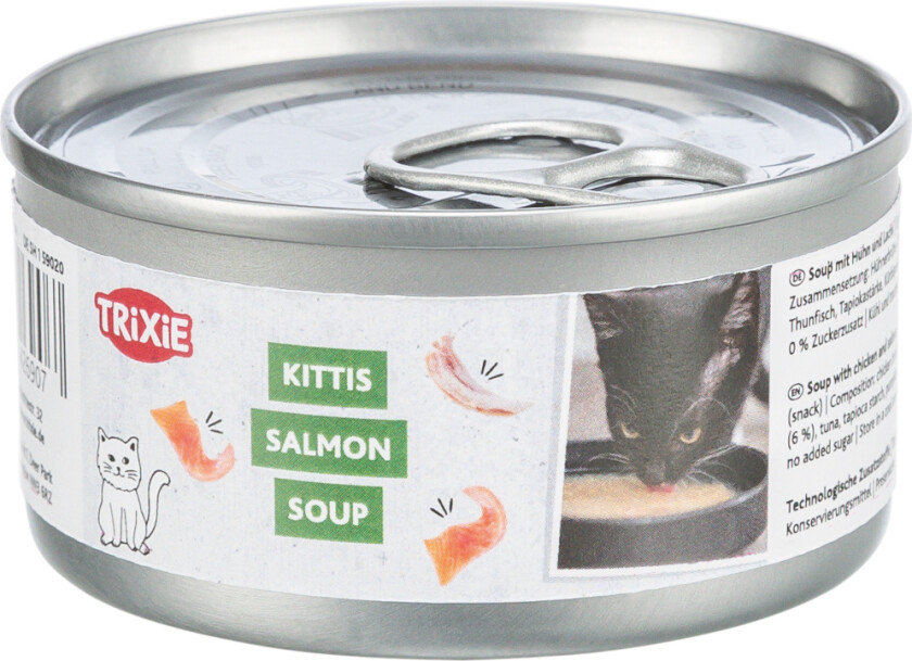 Økonomipakke Trixie Kittis Suppe 8 x 80 g - Kylling og laks