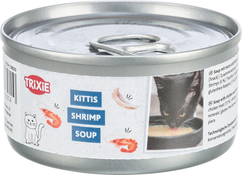 Økonomipakke Trixie Kittis Suppe 8 x 80 g - Kylling og reker
