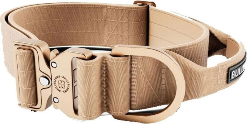 BullyBillow Combat Hundehalsbånd med Håndtak Beige 5 cm (S)
