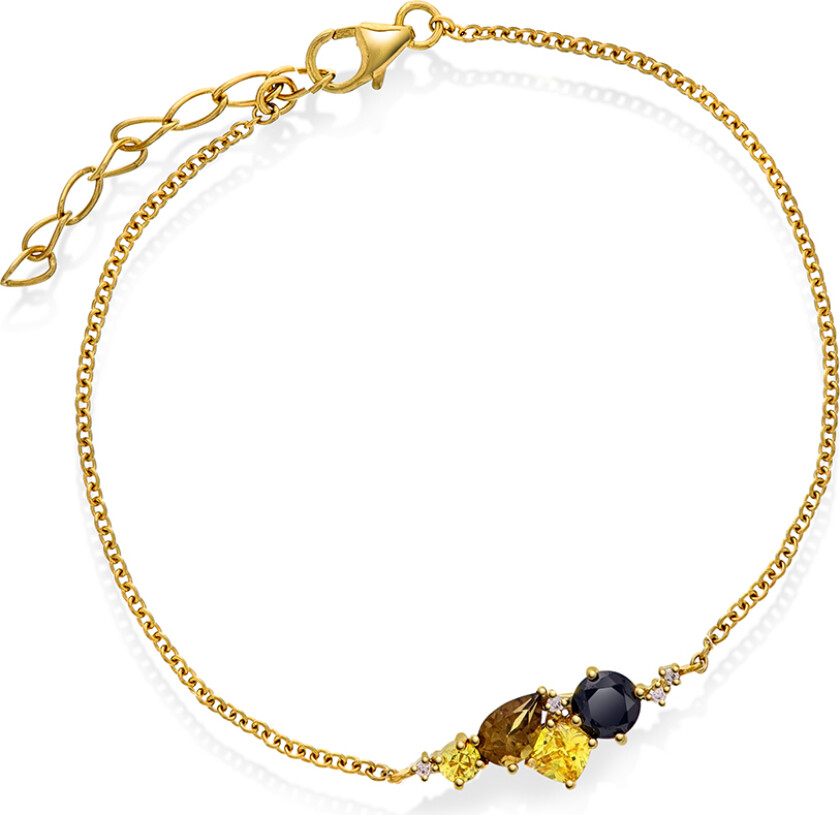Bilde av Armbånd i forgylt 925 sølv med gylne zirkonia