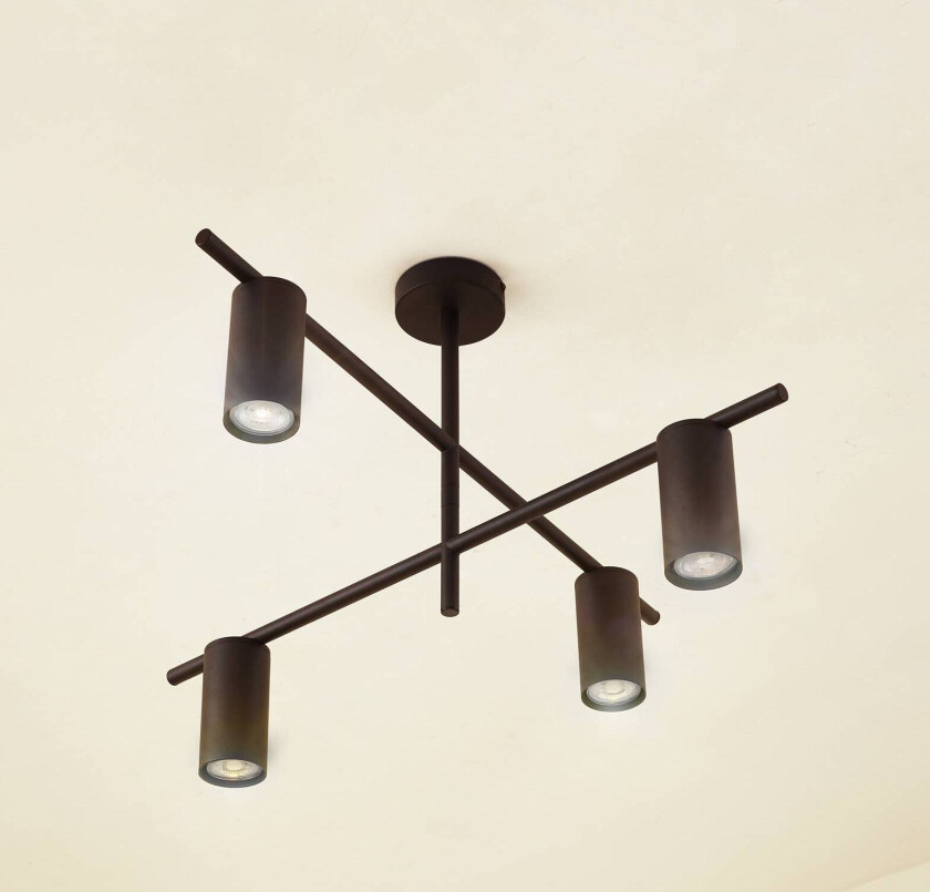 Lindby taklampe Marilou, sand svart, 4 lyskilder, Ø 70 cm