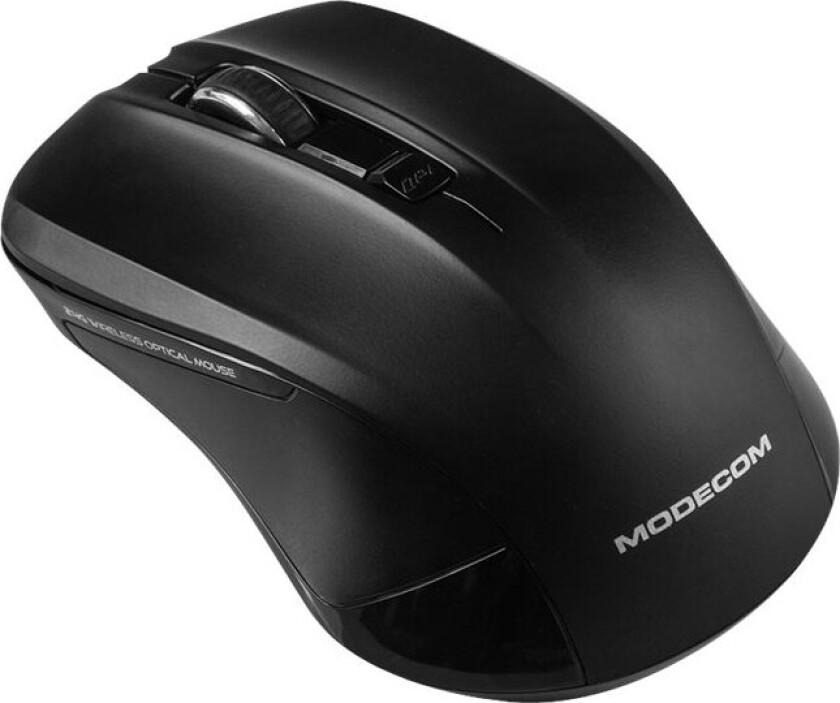 Modecom Mc-Wm9.1 - Mus - Ergonomisk - Optisk - 4 Knapper - Trådløs - 2.4 Ghz - Usb Trådløs Mottaker - Svart