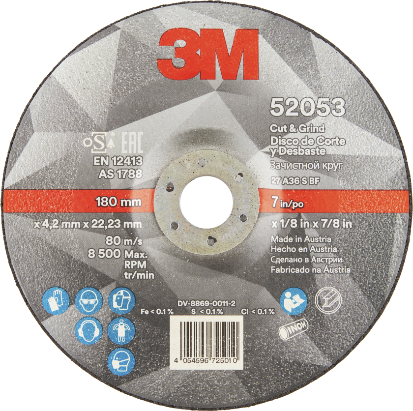 Cut & Grind skære-/skrubskive type 27 180Ã4,2mm