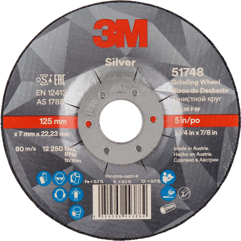 Silver skrubskive T27 125Ã7,0mm