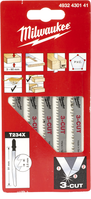 Stiksavblad T234X 91/2,5mm pk/5