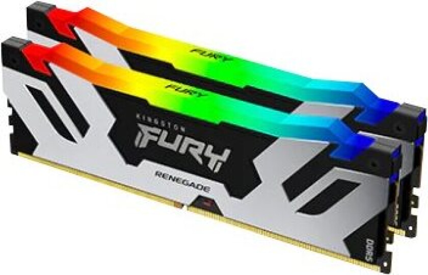 Kingston Fury Renegade Rgb - Ddr5 - Sett - 32 Gb: 2 X 16 Gb - Dimm 288-Pin - 6000 Mhz / Pc5-48000 - Cl32 - 1.35 V - Ikke-Bufret - On-Die Ecc