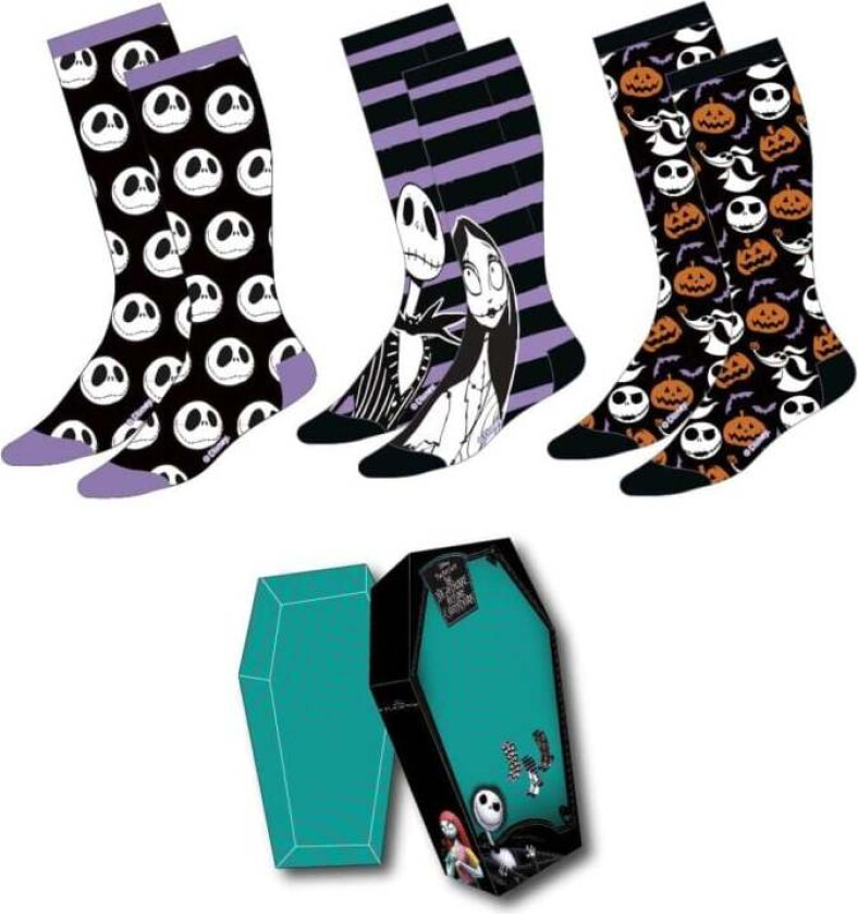 Disney Sokker - Jack - Sally - Skull - one size - Unisex - flerfarget