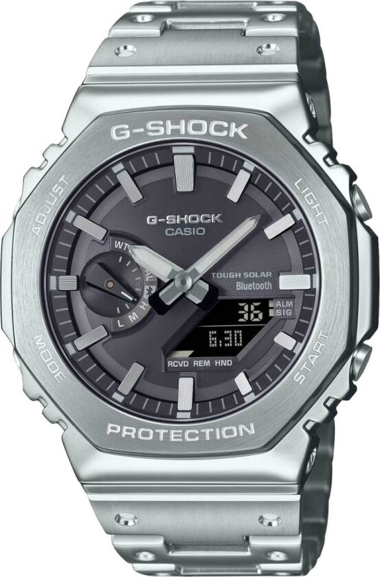 G-Shock Full Metal GM-B2100SD-1AER - Anadigi - Sølv - Herreklokker - Rustfritt stål - ledd m/pin - Mineral