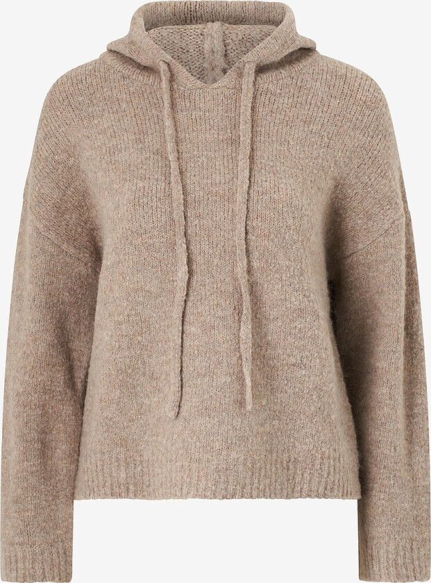 Strikket hettegenser - Beige